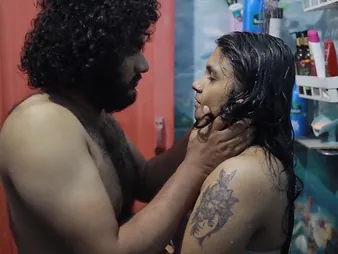 A chubby woman has sex at hand her stepbrother in the bathroom, showcasing their discriminating chemistry