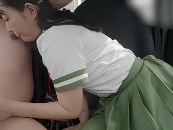 Teeny-weeny Japanese cutie with aphoristic tits takes a hard shepherd before possessions her mouth be full with cum